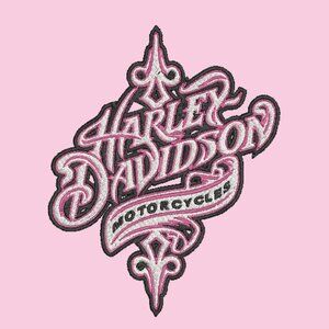 Harley Davidson Embroidered TODDLER Unisex Crewneck Sweatshirt Script Pink